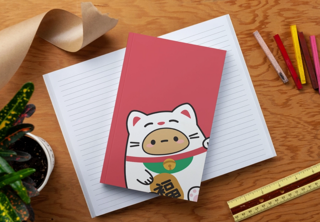 Smoko Lucky Cat Costume Layflat Journal Notebook