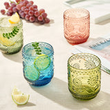 Vintage Embossed Tumbler Glass - 4 Colors