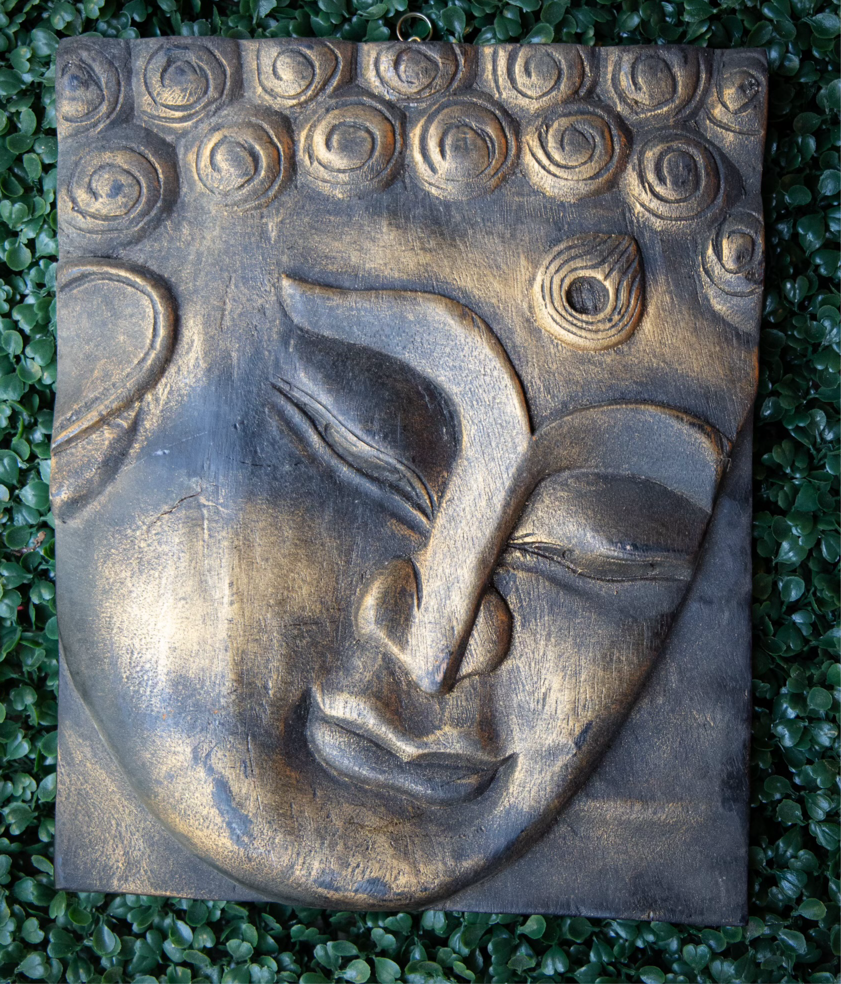 Wood Carved Buddha Panel