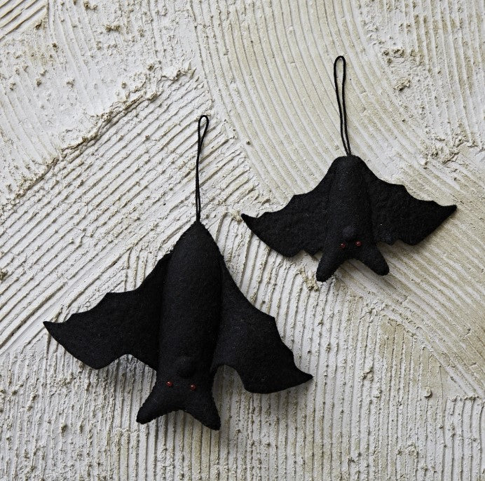 Handmade Wool Felt Bat Ornament - 2 Sizes