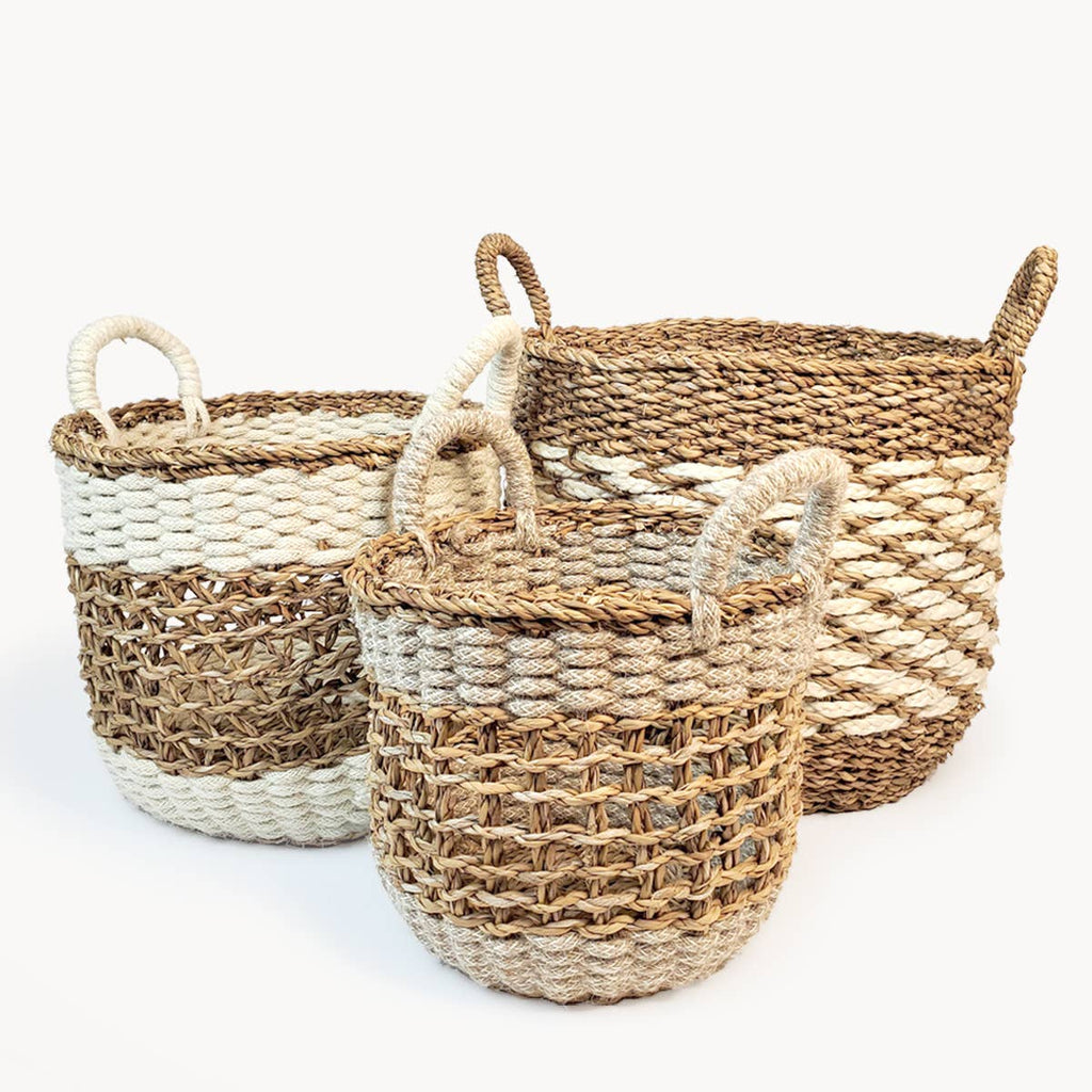 Handwoven Wicker Storage Baskets - 3 Sizes