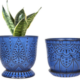 Beaded Ceramic Planter - 2 Colors/2 Sizes