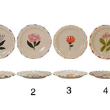 Hand-Painted Ruffled Stoneware Dish