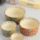 Ceramic Nesting Measuring Cups - Multi Floral