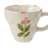 Hand-Painted Stoneware Mug with Flower Image - 4 Styles