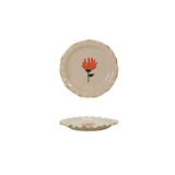 Hand-Painted Ruffled Stoneware Dish
