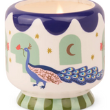 A Dopo 8 oz Handpainted "Peacock" Ceramic - Misted Lime