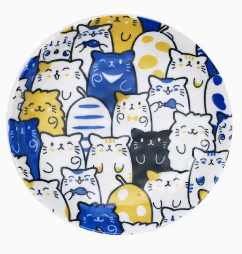 Bunch Of Cats Porcelain Round 7.5" Appetizer Plate - 2 Colors