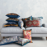 24"L x 16"H Cotton Blend Velvet Printed Lumbar Pillow