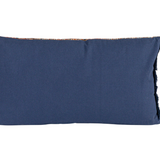 24"L x 14"H Cotton Blend Velvet Printed Lumbar Pillow with Fringe