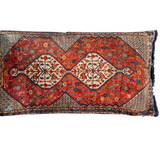 24"L x 14"H Cotton Blend Velvet Printed Lumbar Pillow with Fringe