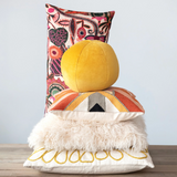 36"L x 16"H Cotton Slub Embroidered Lumbar Pillow