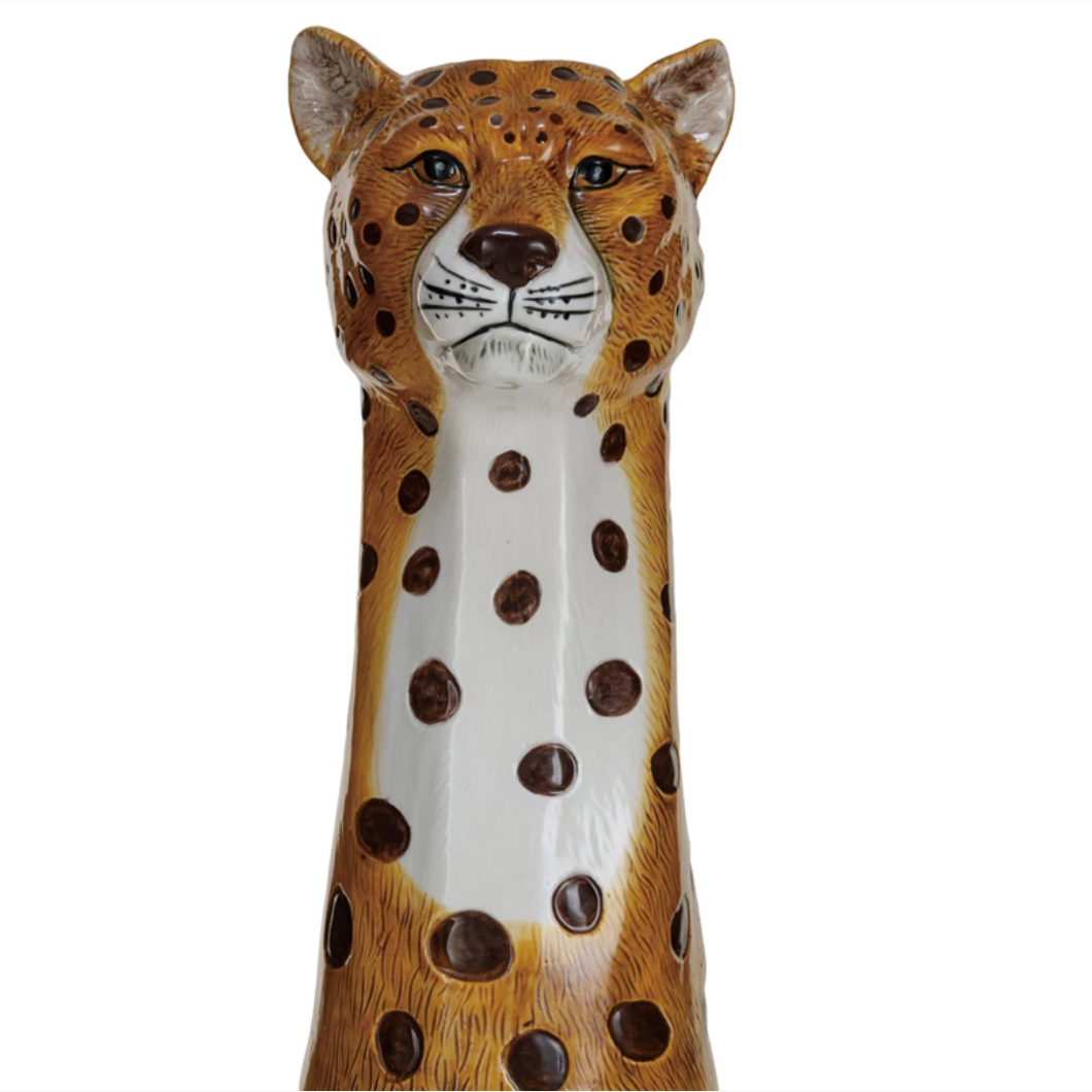 Animal Hand-Painted Stoneware Vases - 6 Styles