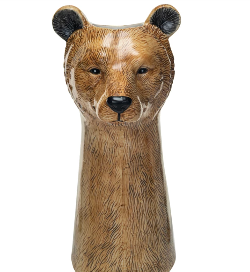 Animal Hand-Painted Stoneware Vases - 6 Styles