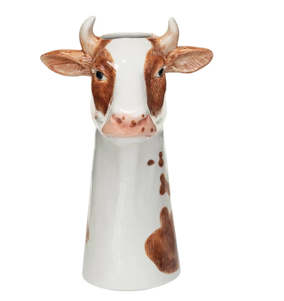 Animal Hand-Painted Stoneware Vases - 6 Styles