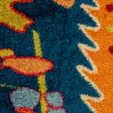 20" Square Cotton Blend Velvet Printed Pillow with Vintage Carpet Pattern