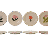 Hand-Painted Ruffled Stoneware Dish