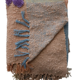 Woven Fabric Throw with Tufting & Embroidery