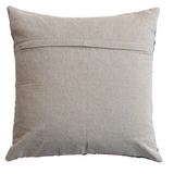 20" Square Cotton Velvet Printed Pillow with Chambray Back