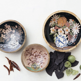 Enameled Mango Wood Bowls - 3 Sizes