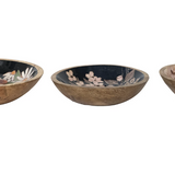 Enameled Mango Wood Bowls - 3 Sizes