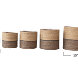 Hand-Woven Seagrass Baskets with Lining - 5 Sizes