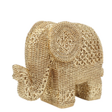 Woven Finish Elephant – Resin