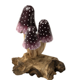 Hand Carved Wood Mushrooms - 3 Styles