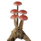 Hand Carved Wood Mushrooms - 3 Styles