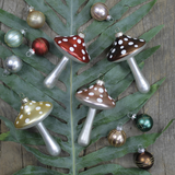 Glass Mushroom Ornament - 4 Colors