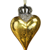 Glass Crowned Heart Ornament - 3 Colors