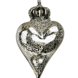 Glass Crowned Heart Ornament - 3 Colors