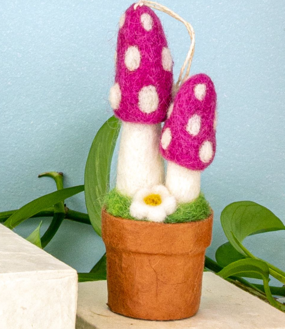 Mushroom Felt Ornaments - 5 Styles