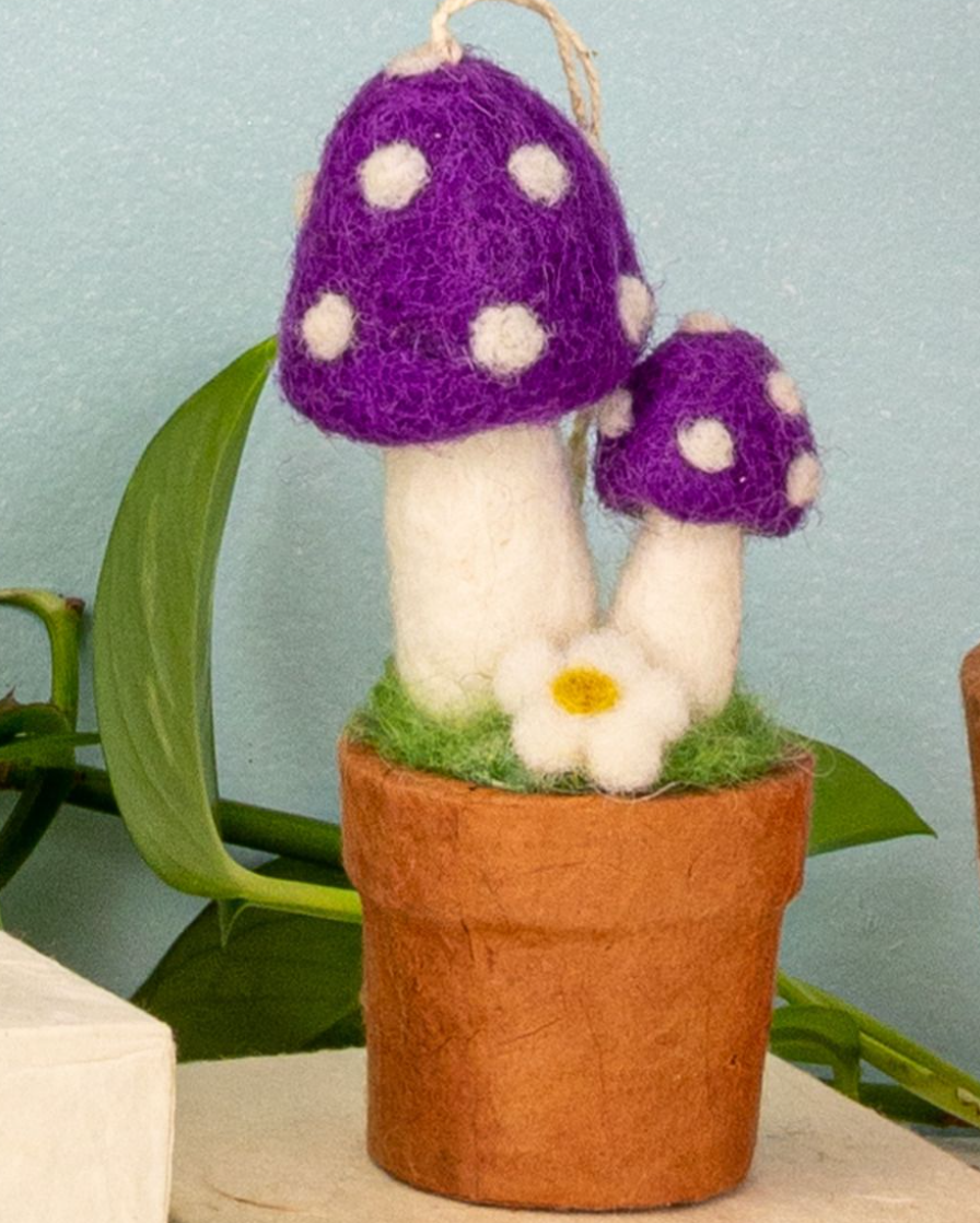 Mushroom Felt Ornaments - 5 Styles