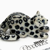 King Snow Leopard Cub Porcelain Miniature