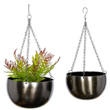 Hanging Dome Planter with Chain - 2 Sizes/2 Colors