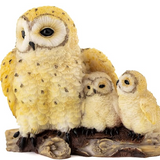 Adorable Spotted Owl Family Mini Statue