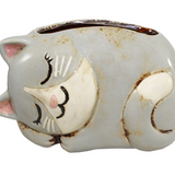 Cat Nap Planter Ceramic Gray