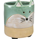 Sage Fox Planter Pot