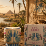 A Dopo Blue Cheetahs Ceramic Candle - Linen & Orris