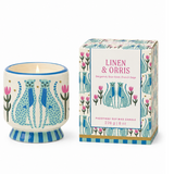 A Dopo Blue Cheetahs Ceramic Candle - Linen & Orris