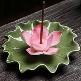 Pink Lotus Ceramic Incense Burner