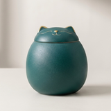 Ceramic Lucky Cat Tea Canister - 3 Colors