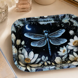 Moonlit Dragonfly Metal Tray