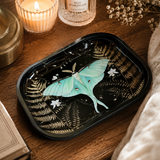 Luna Moth Ferns Metal Tray