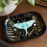 Luna Moth Ferns Metal Tray