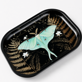 Luna Moth Ferns Metal Tray