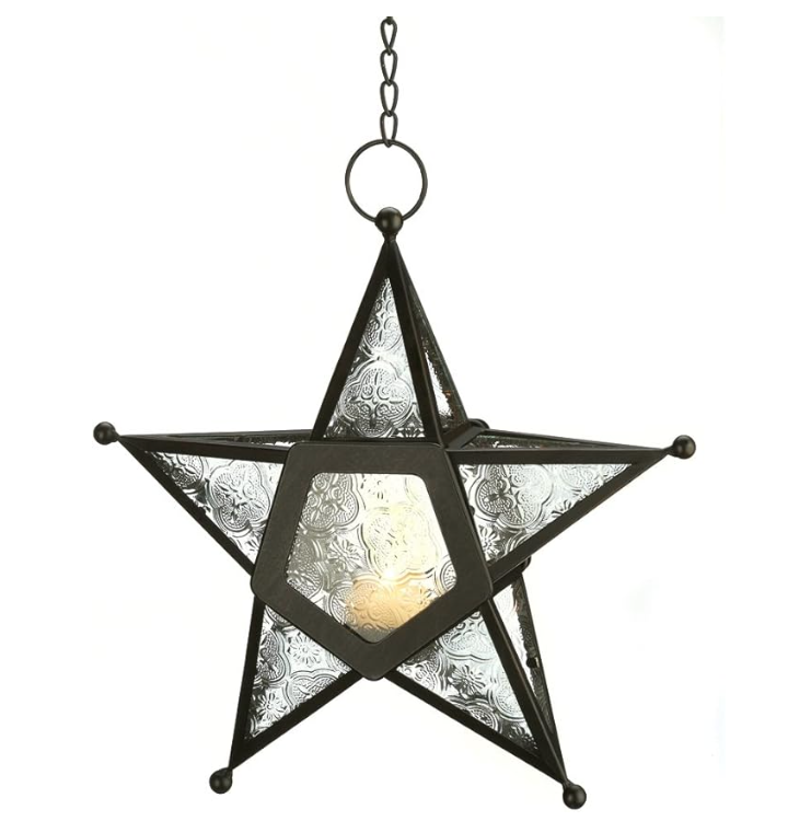 Moroccan Star Glass Lantern - 5 Colors