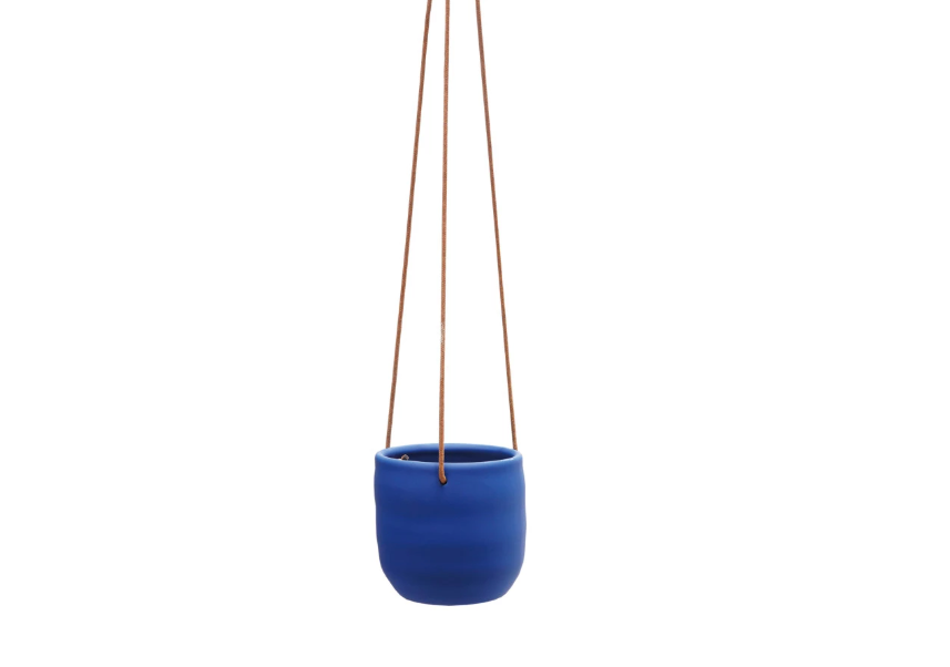 Hanging Planter with Leather Rope Hanger - 2 Sizes