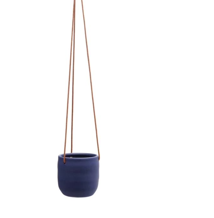 Hanging Planter with Leather Rope Hanger - 2 Sizes